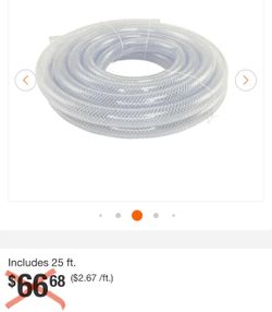 1-3/8” OD x 1” ID x 25 ft PVC Braided Vinyl Tube