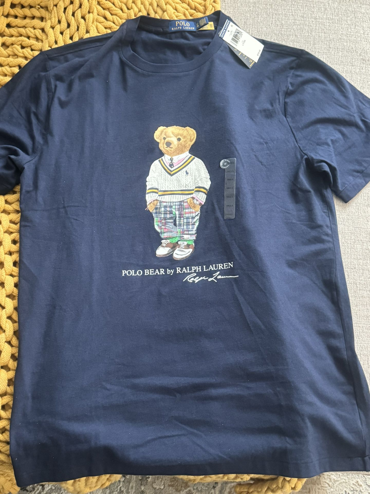 Ralph Lauren Polo Preppy Bear Graphic T-Shirt, (Navy Blue) Size Large 