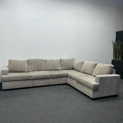 Living Spaces Bonaterra Beige Sectional - Freshly Cleaned - we can deliver
