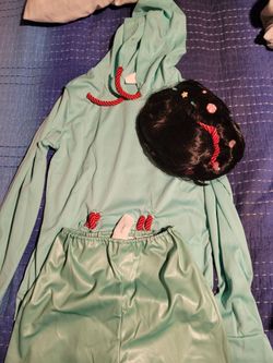Mint Green Costume Set with Black Wig