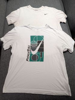 Nike Men's Dri-FIT T-Shirts - (Pickleball Graphic & Heathered Light Gray), Large
