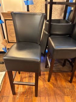 Black Leather Bar Stools