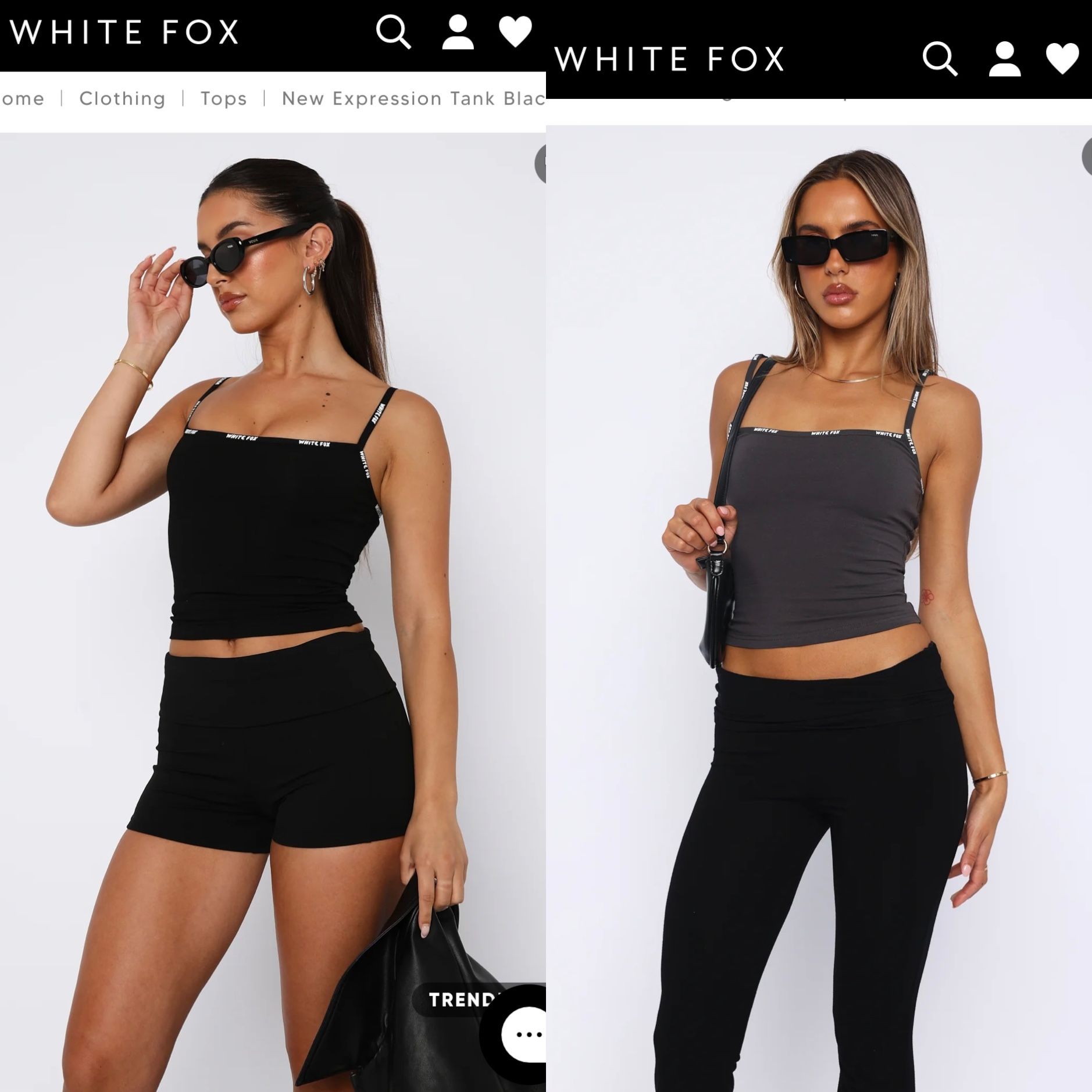 WHITE FOX Tanktops (black&charcoal) Large