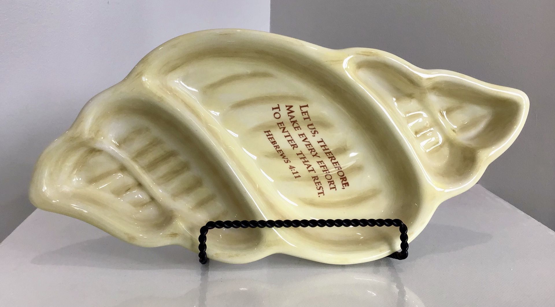 Faith at Home Textured Thick Ceramic Shell Serving Dish
