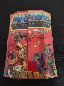 Masters of the universe- He-Man action figure collector case and poster 1984