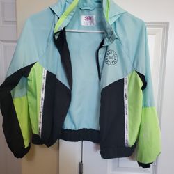 Justice Girls Hooded Windbreaker Jacket Size 10