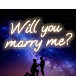 Will You Marry Me Neon Sign For Wall Decor, Led Will You Marry Me Light Up Sign For Backdrop Decoration, Warm White, 16.5x9.8 Inch