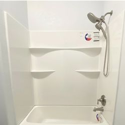 54" x 27" AcrylX 3-Piece Fiberglass Surround Wall - White