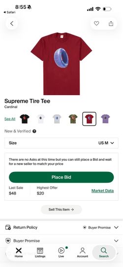 Supreme Tire Tee – Cardinal