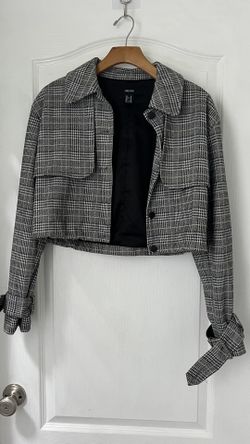 Forever 21 Cropped GLen plaid Jacket