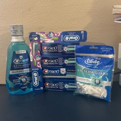 Crest Oral Bundle Mouthwash, Toothpaste Toothbrush Floss