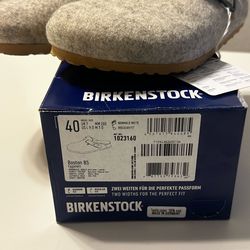 NEW- Birkenstock Boston "Eggshell" Wool Clogs - EU 40 / US W9