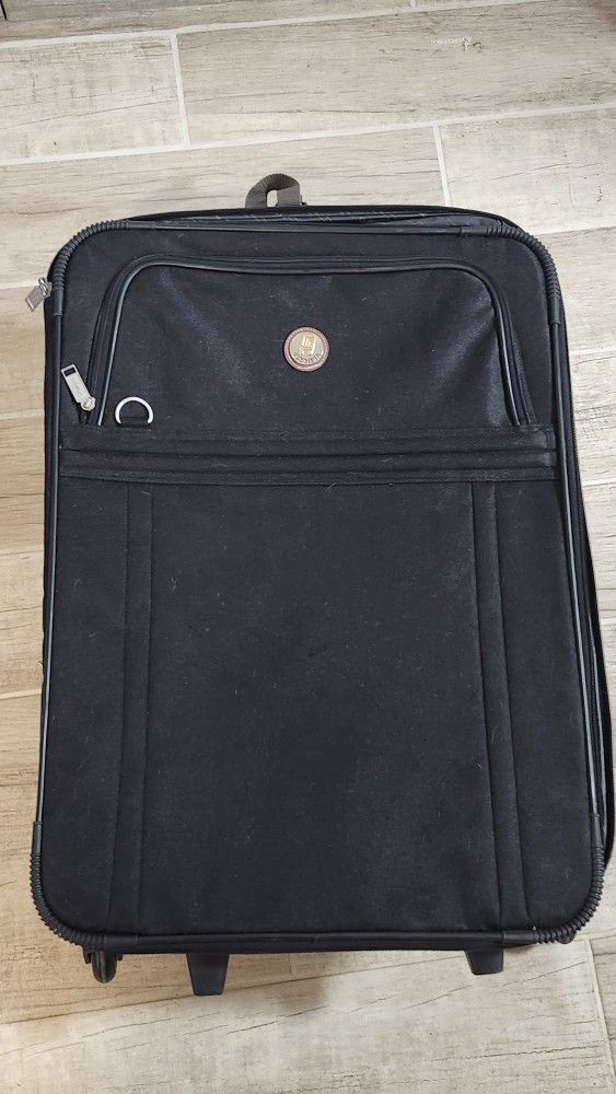 Vintage Olympia Rolling Black Suitcase