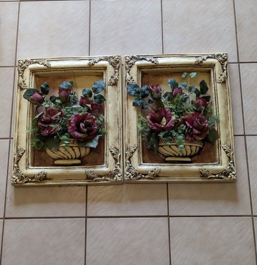Frames Set Of Two Rustic Shabby Chic White Washed Vintage