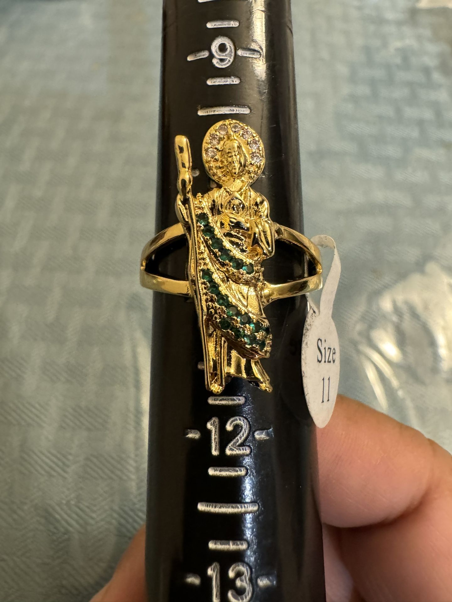 Gold Plated San Judas Ring Size 11/ Anillo San Judas En Oro Laminado Talla 11