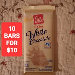 Large White Chocolate Bars. 10 For $10. Multiple Bars Available 