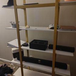 White And Gold Bookcase 