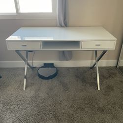 White and Silver Work Desk