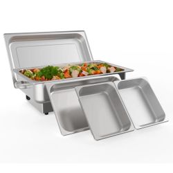 New Other Garvee 1 Full & 2×1/2 Pan Electric Chafing Dish W/ Temperature Control