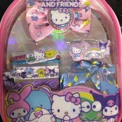 Hello Kitty and Friends Mini Hello Kitty Backpack Hair Accessories Gift Bag Set includes for Kids Girls, Ages 3+ New W Tags And Sealed $10 Obo