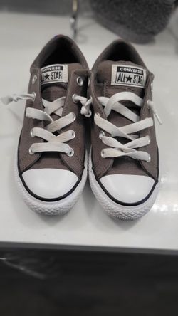 Converse/Chucks - Size 2 Adult (4 Youth) Dark Grey LIKE NEW