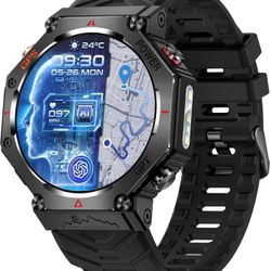 Smart Watch GPS Tracker Rugged Outdoor Smartwatch with Compass/LED Flashlight/Air Pressure/Altitude/Answer/Make Call Fitness White Watches