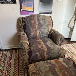 Vintage Sofa Chair + Ottoman
