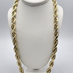 10kt 265.4G Yellow Gold Solid Rope Chain 26"