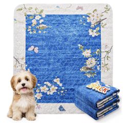 2 Piece Vintage Flower Style Washable Puppy Training Mat