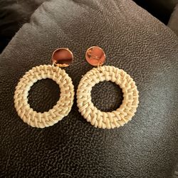 Rattan Hoop Boho Earrings