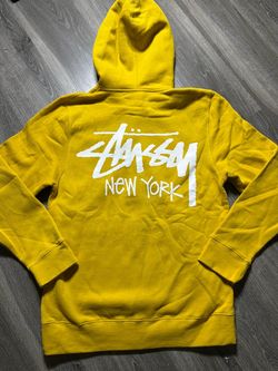 Stussy New York Chapter Men’s Full Zip Hoodie Small Yellow NWOT NOS 2000s