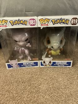 Funko pops: Big Mewtwo, Big Cubone