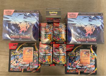 Pokemon Chaos Rising Lot- ETBs, Booster Bundles, 3 pack Blisters