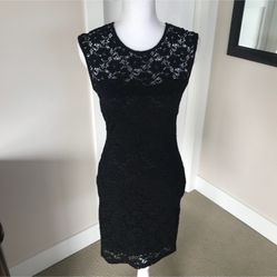 2b bebe Black Lace Overlay Dress, Medium