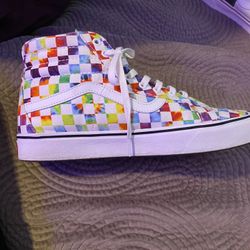 High Top Comfy Cush Vans/Psychedelic Design