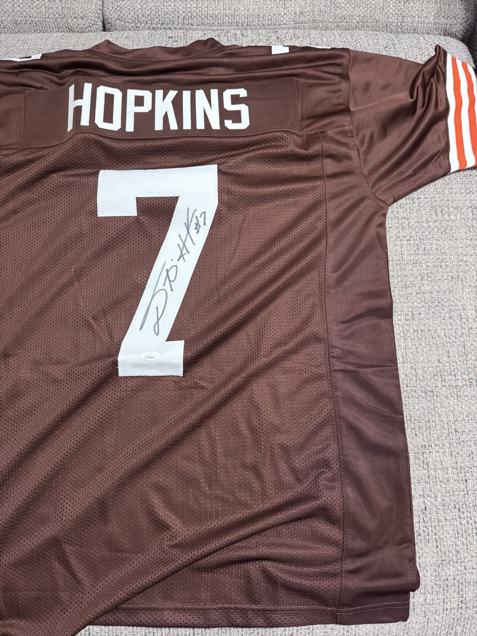 Dustin Hopkins Signed Autographed Custom Jersey - Jsa Coa Sticker Only- Browns