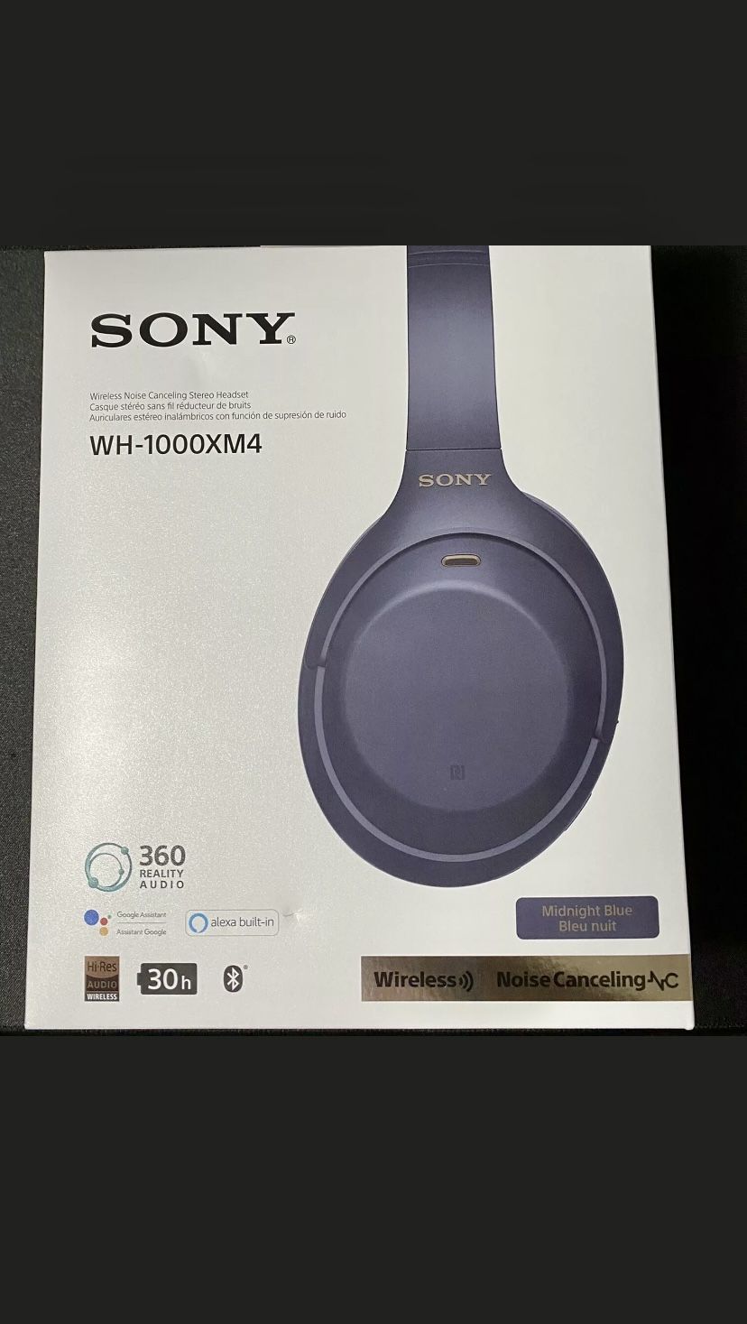 New Sony wh 1000x Wireless Noise Cancelling Headphones Midnight Blue