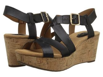 Caslynn Cheryl black leather sandal. Size 8.5