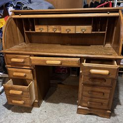 Wood Roll Top Desk