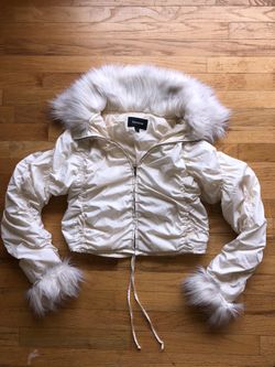 Cream/off white Express faux fur jacket