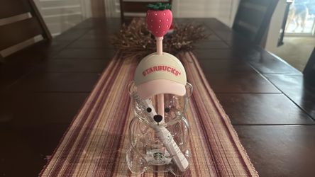 New Starbucks 2026 Bearista Bear Cup Tumblers Strawberry Topper Baseball Cap