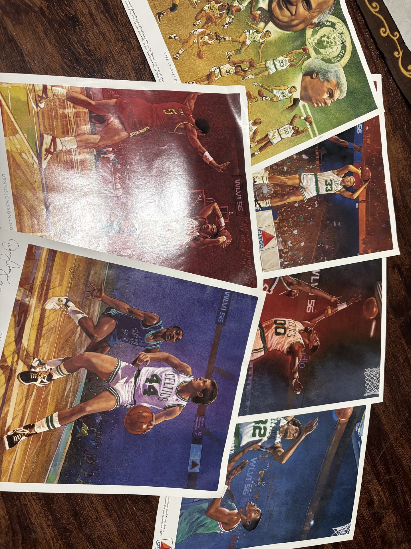 Vintage Boston Celtics WLVI 56 Promo Prints – Complete Set – NBA Legends – 1980s