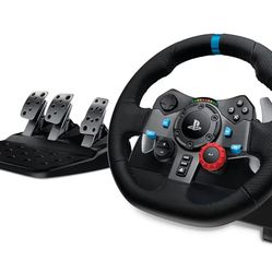 Logitech G29 Driving Force Racing Wheel and Floor Pedals, Real Force Feedback, Stainless Steel Paddle Shifters, Leather Steering Wheel Cover for PS5, 