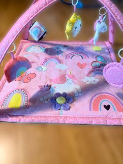 Baby Activity Gym / Play Mat – Pink Rainbow & Unicorn