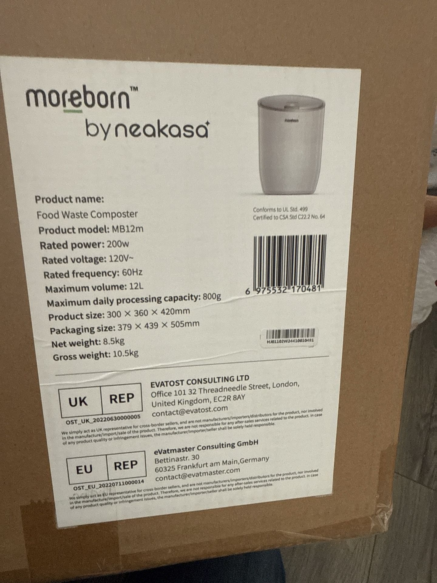 Moreborn by Neakasa Food Waste Composter – Brand New in Box (MB12m)