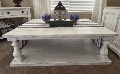 Custom finished rustic farmhouse coffee table