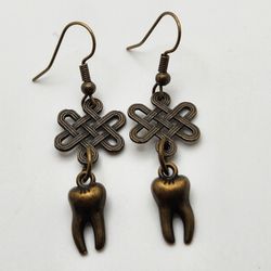 Bronzed Teeth Earrings 