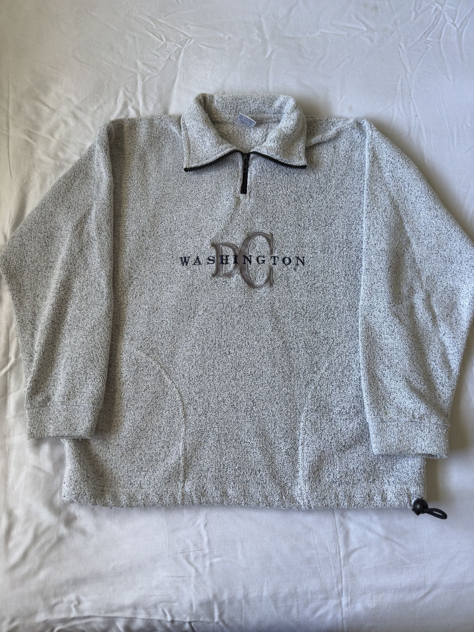 Vintage Washington DC Quarter Zip Fleece Pullover 