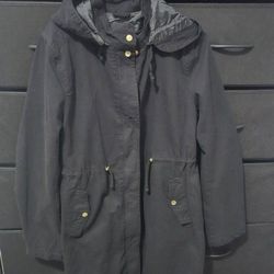 Black Long Utility Parka Jacket