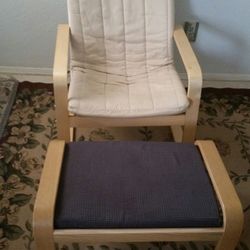 Bentwood armchair and ottoman